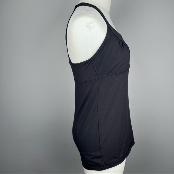 EUC - Lululemon Black Tank w/ Built-in Bra & Back Detail, Size 8 - Picture 6 of 13